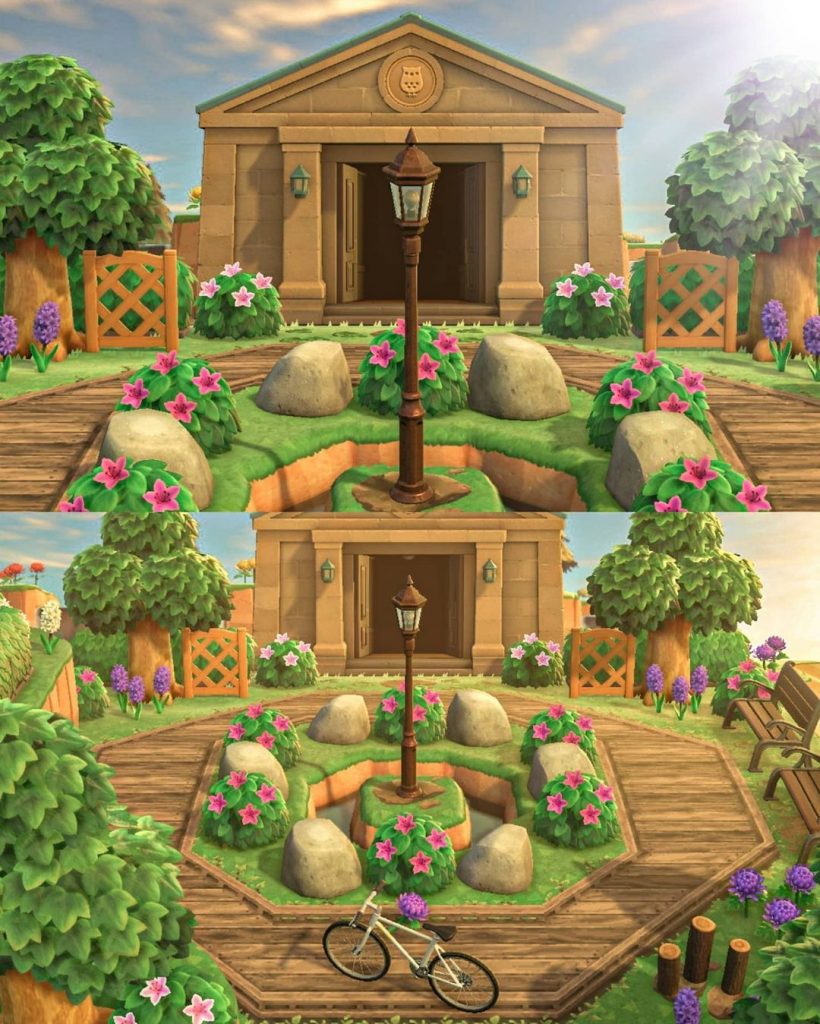 acnh wood deck rock garden entrance ideas