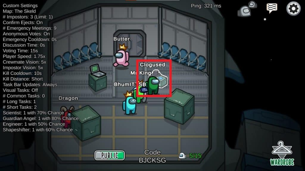 box with a hat among us