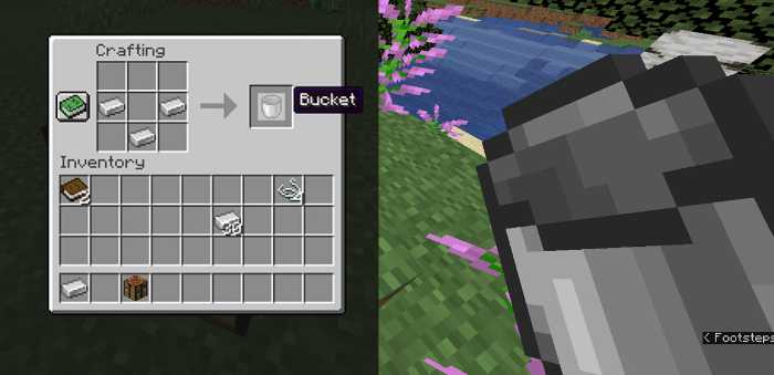 bucket requires 3 iron ingots