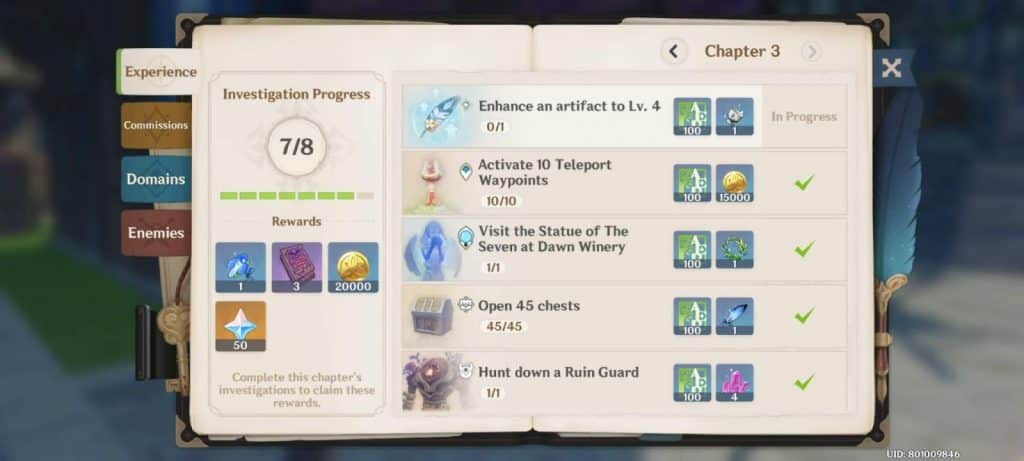 complete Chapters in Adventurer’s Handbook