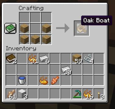 craft a boat minecraft