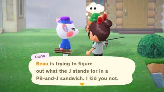 diana talking with villager animal crossing