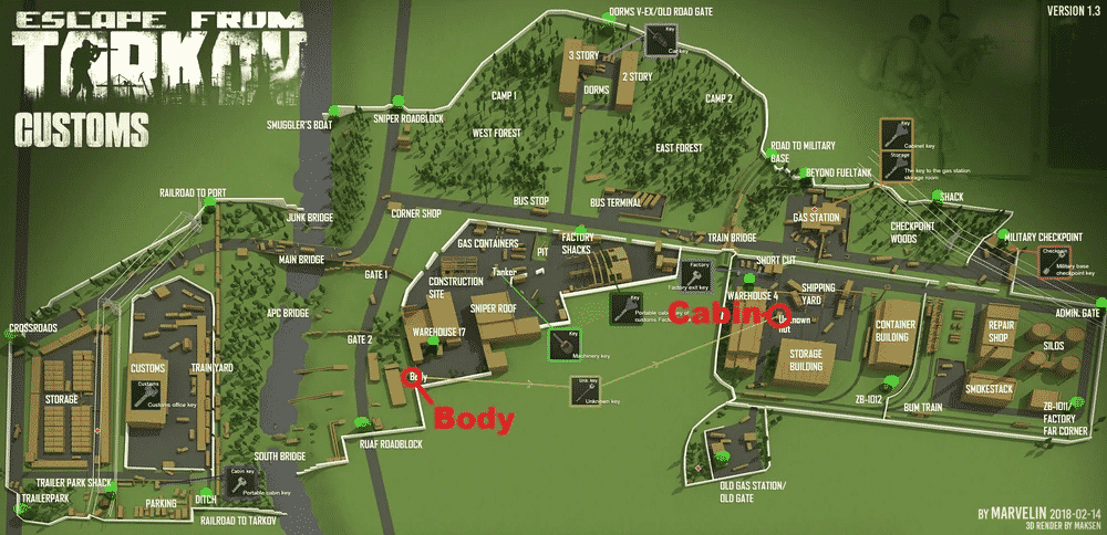escape from tarkov customs map
