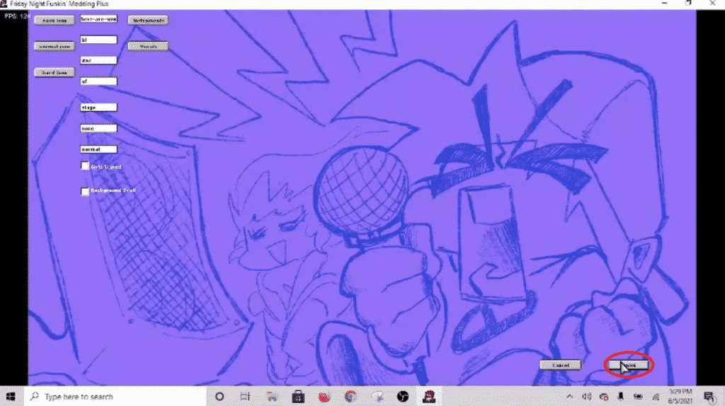 fnf modding plus finish button