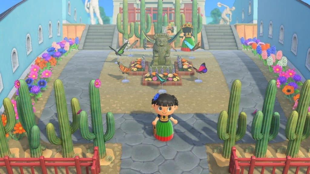 frida kahlo-inspired entrance acnh