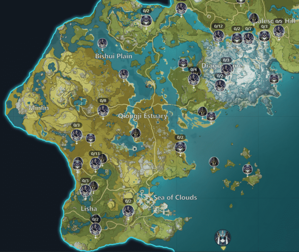 genshin impact liyue enemies location