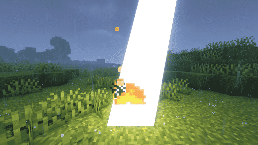 lightning bolt in Minecraft dealt 5 damage