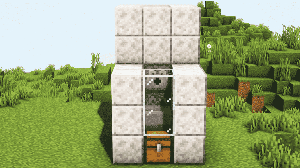 make a two-block high wall of building blocks on top hopper