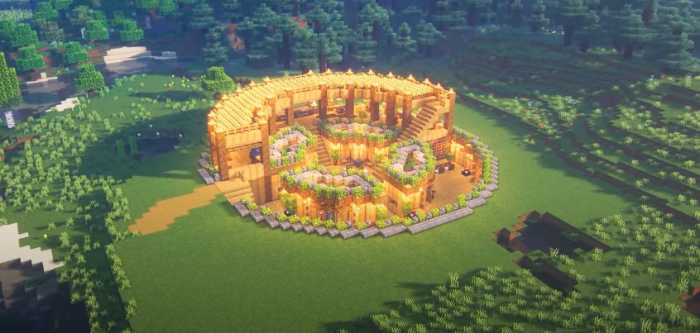 minecraft circular ground base ideas