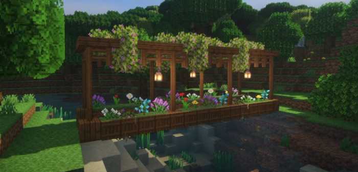 minecraft cottagecore bridge
