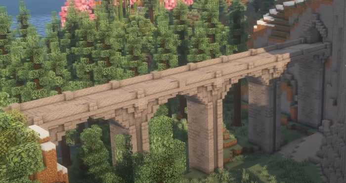 minecraft medieval stone bridge
