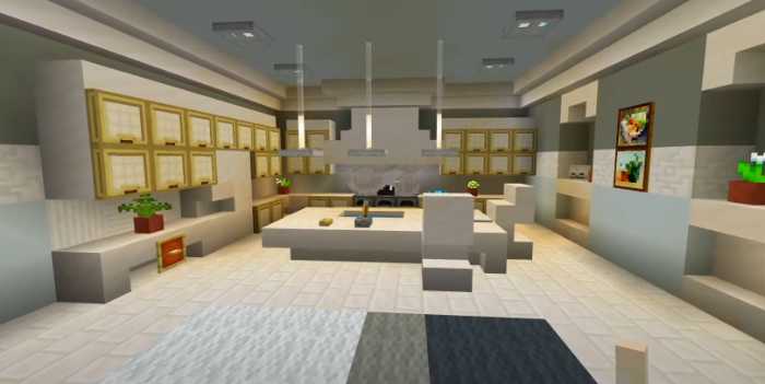 minecraft modern white kitchen ideas