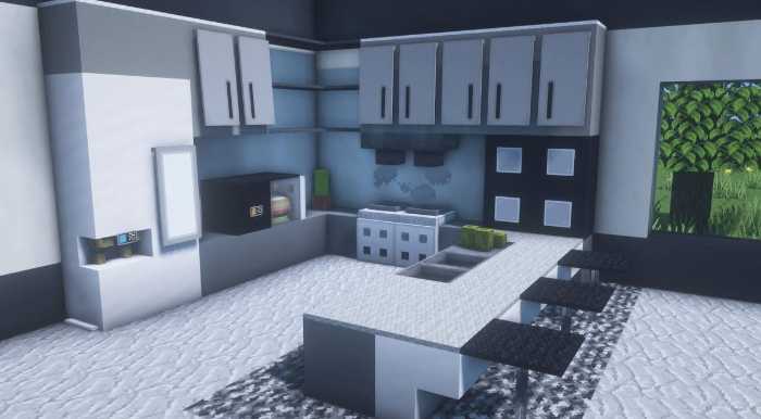 minecraft simple sleek kitchen ideas