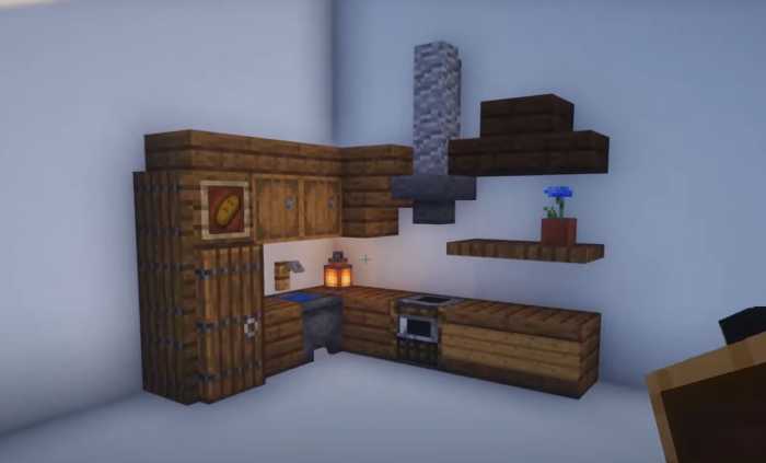 minecraft small corner kitchen ideas