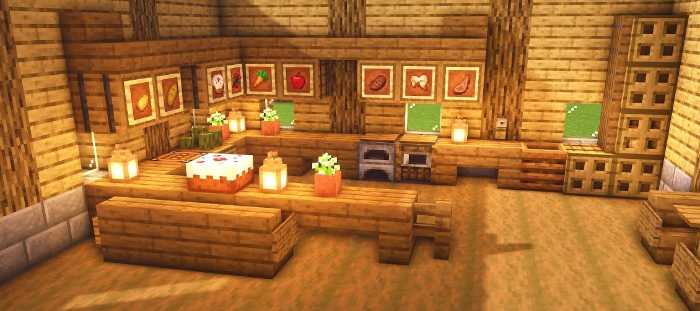 minecraft small wooden kitchen ideas