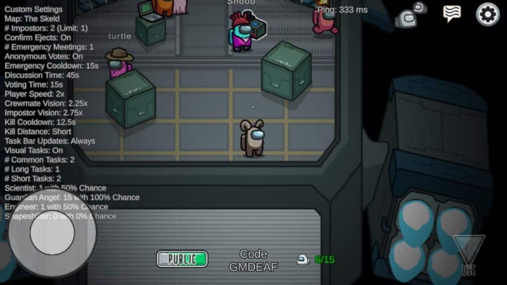 near-invisible name for among us