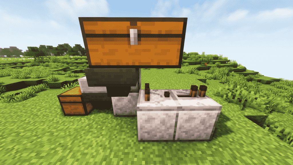 place a Redstone comparator facing the back of the build