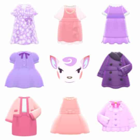 purple and pink cloth for diana animal crossing