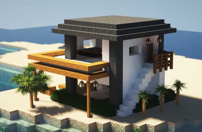 small modern beach house minecraft