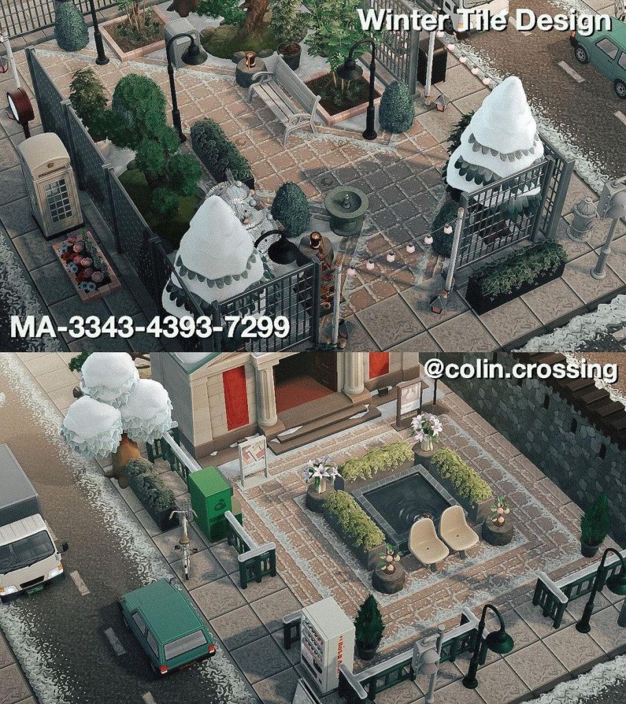 square fountain entrance acnh