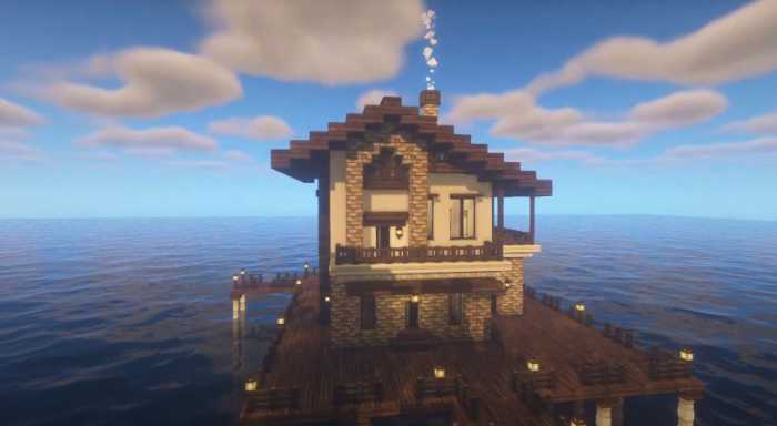 stone and wood beach house minecraft