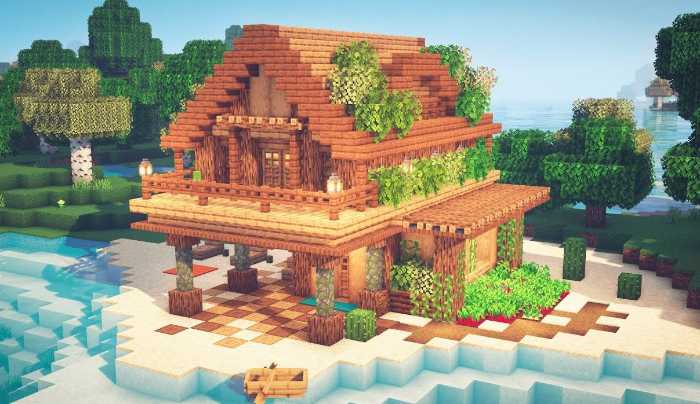 tropical minecraft beach house ideas