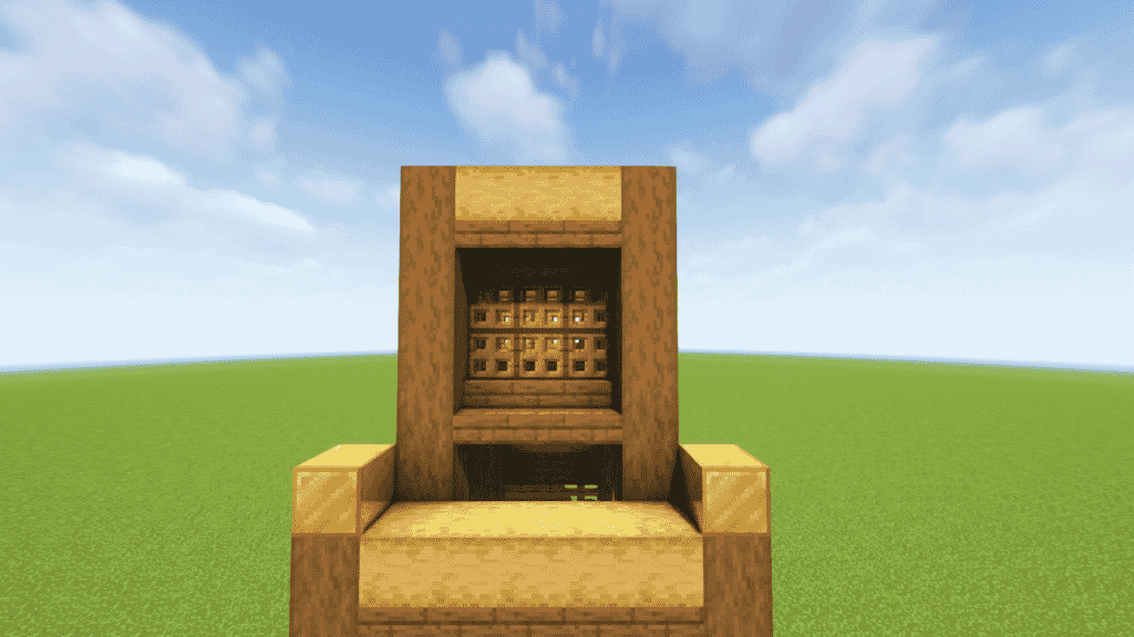 add 6 oak trapdoor on all sides of the second wall