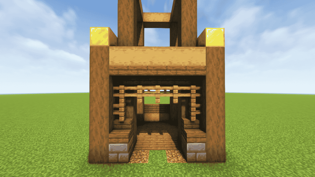 add 7 oak fence on all four walls minecraft