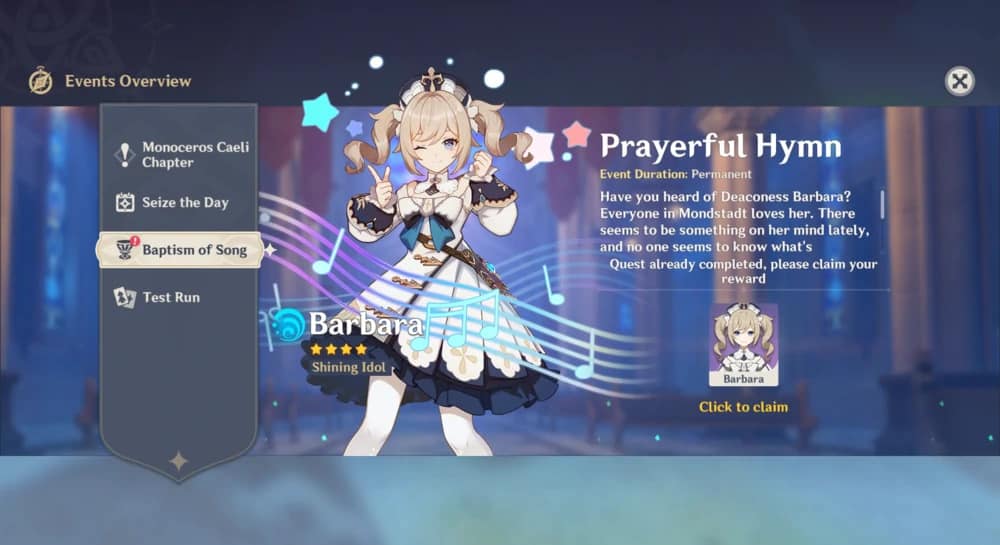 barbara baptism of song event overview