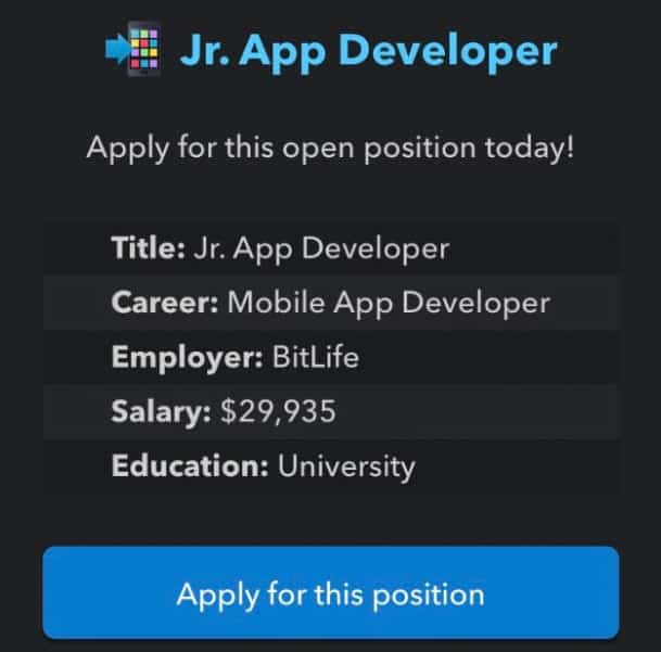 bitlife jr app developer listings