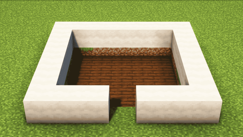 build a wall around the mushroom house base in minecraft