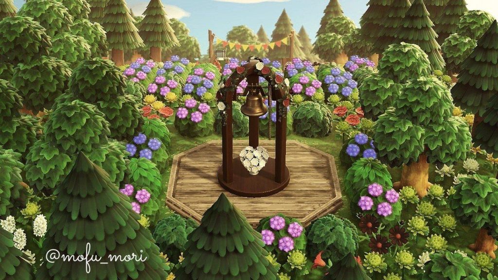 bush and bell garden design animal crossing