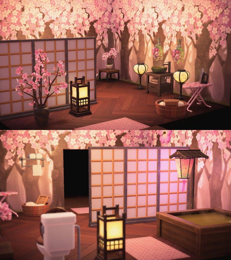cherry blossom bathroom animal crossing