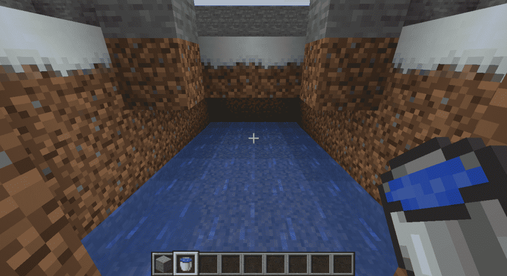 clearing out blocks until the water stops flowing through