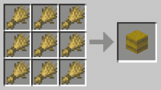 craft hay bale in minecraft
