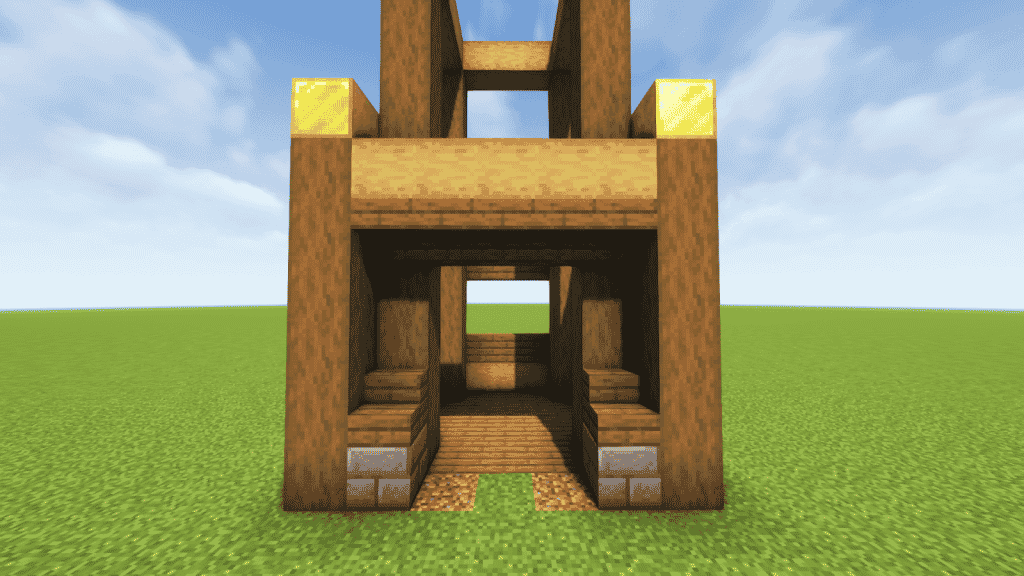 create a depth by adding frames using spruce stairs