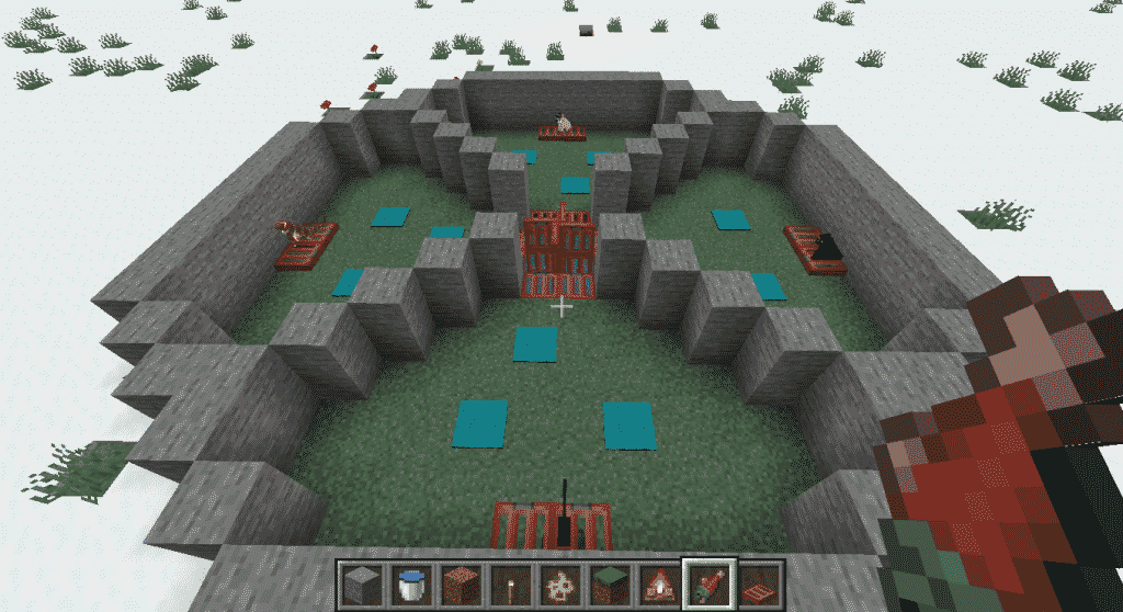 creeper farm with cats in position