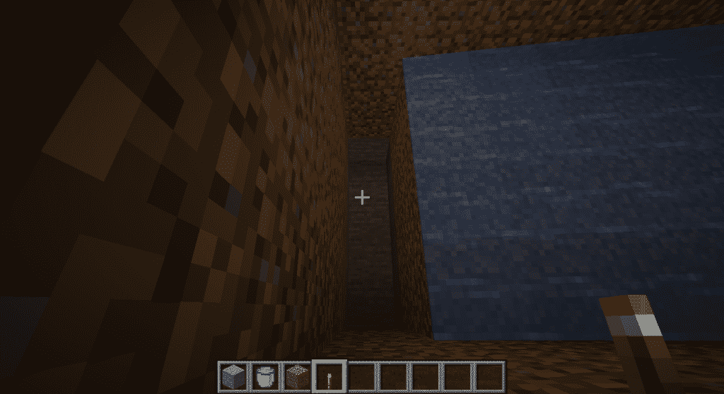 dig straight down four blocks