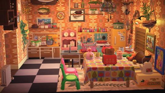 eclectic colorful kitchen animal crossing