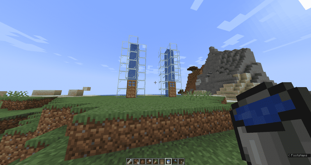 fill columns with water minecraft