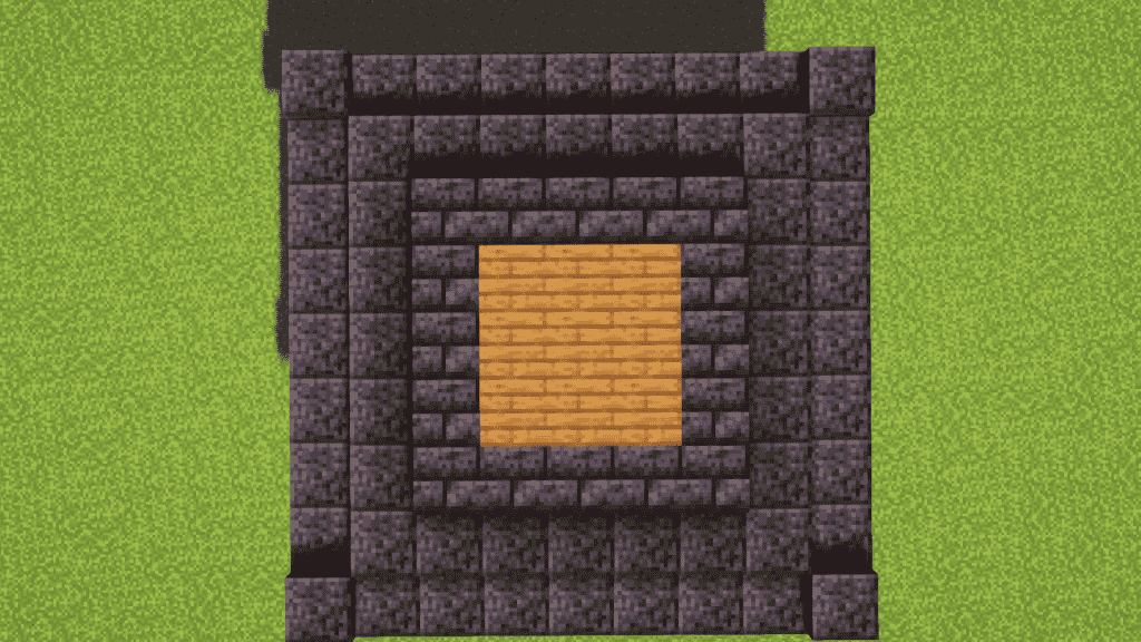 fill the empty space with 9 spruce planks in minecraft