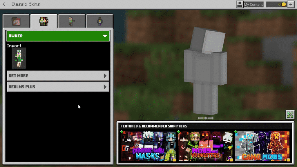 how to import skins in minecraft bedrock edition