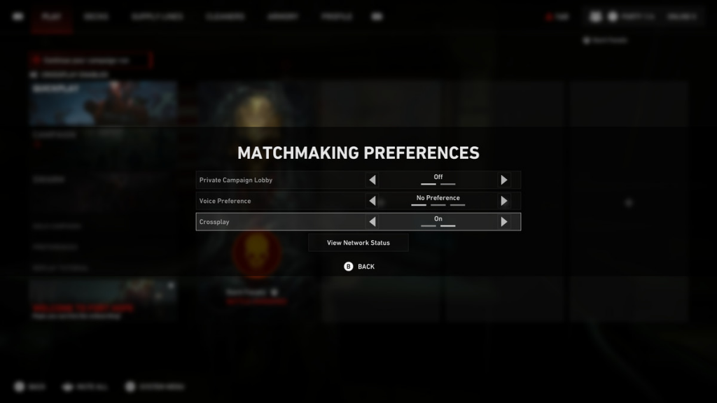 how to turn on crossplay in back 4 blood