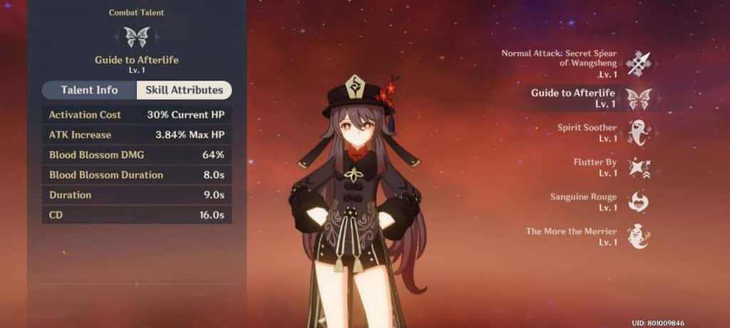 hu tao genshin impact build weapons and artifacts