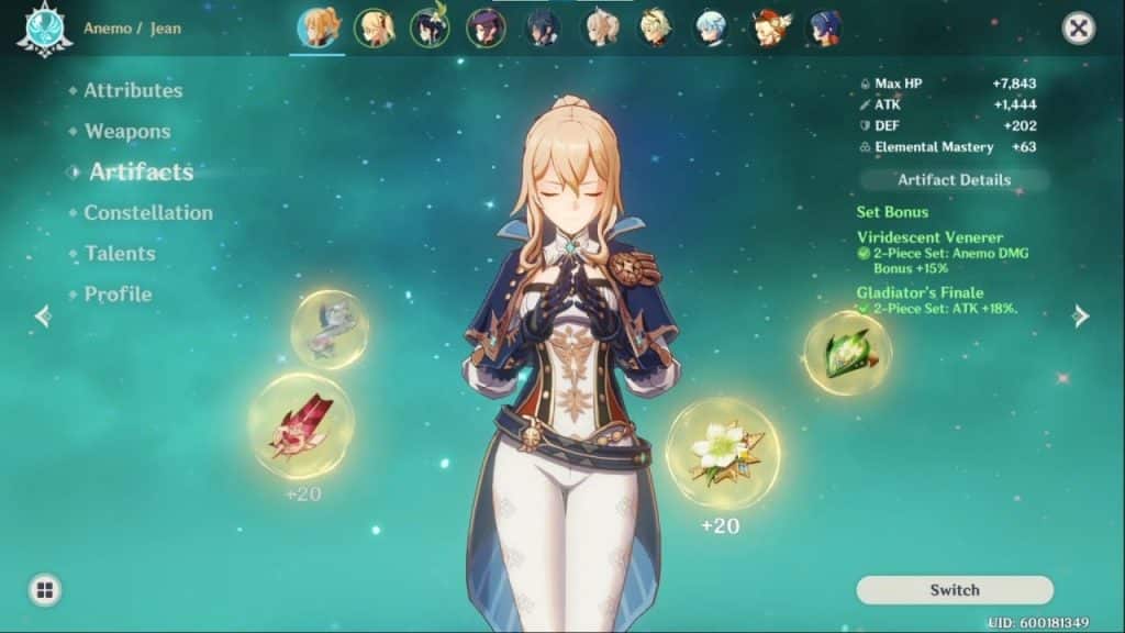 jean genshin impact build