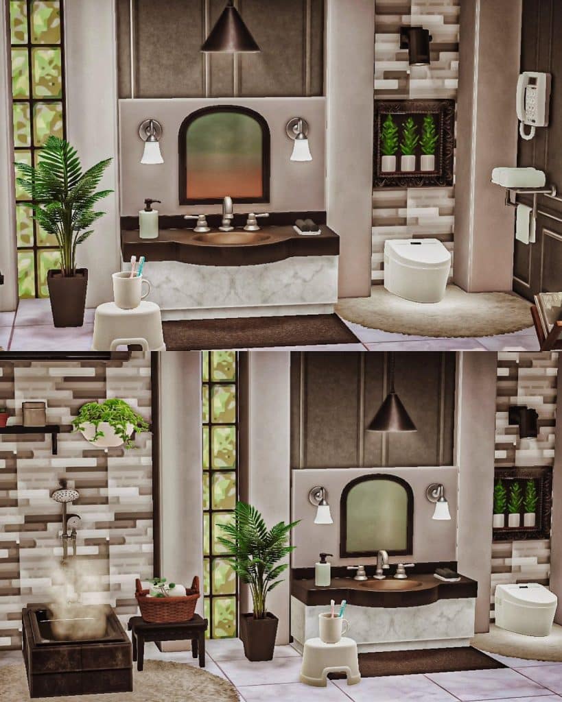 marble and stone bathroom animal crossing