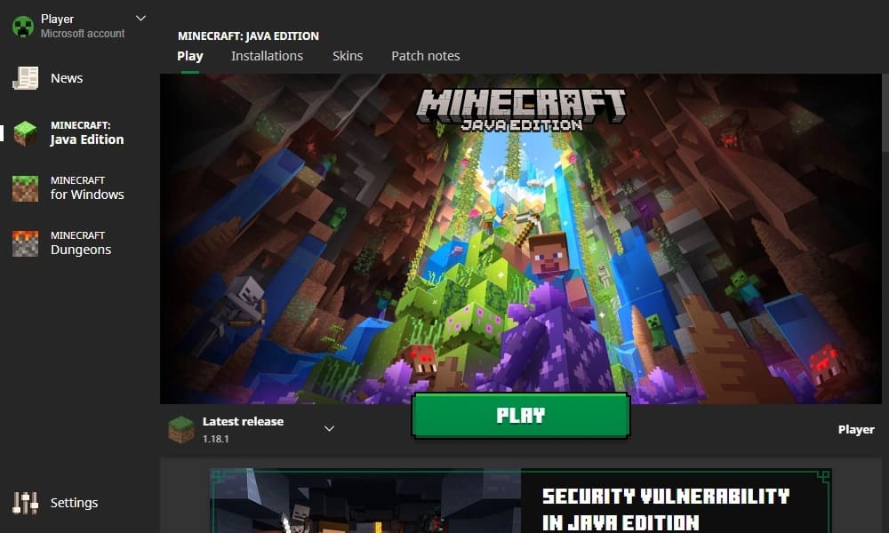minecraft java edition launcher