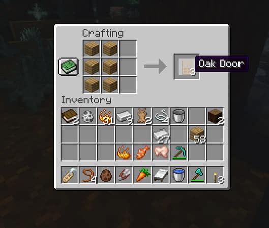oak door crafting minecraft