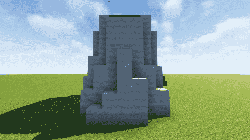 place 11 remaining mushroom stems in the back wall