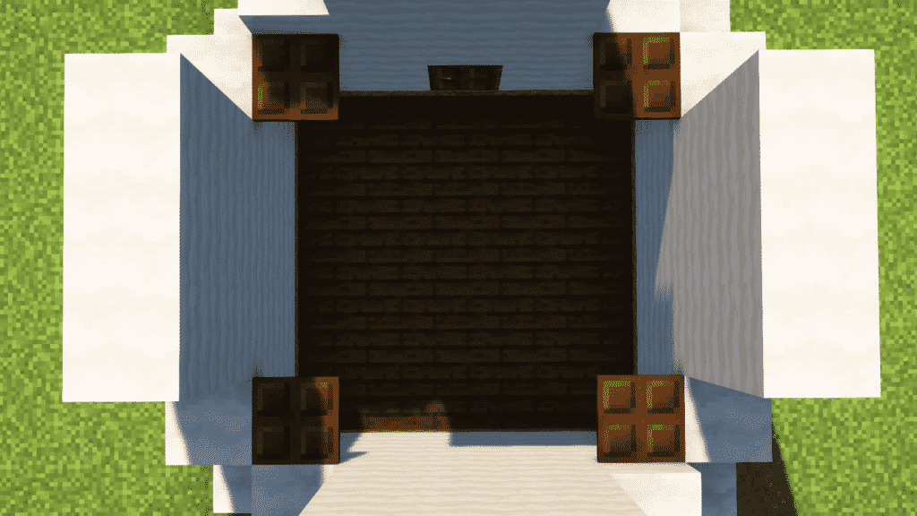 place 4 dark oak trapdoors at the corners minecraft